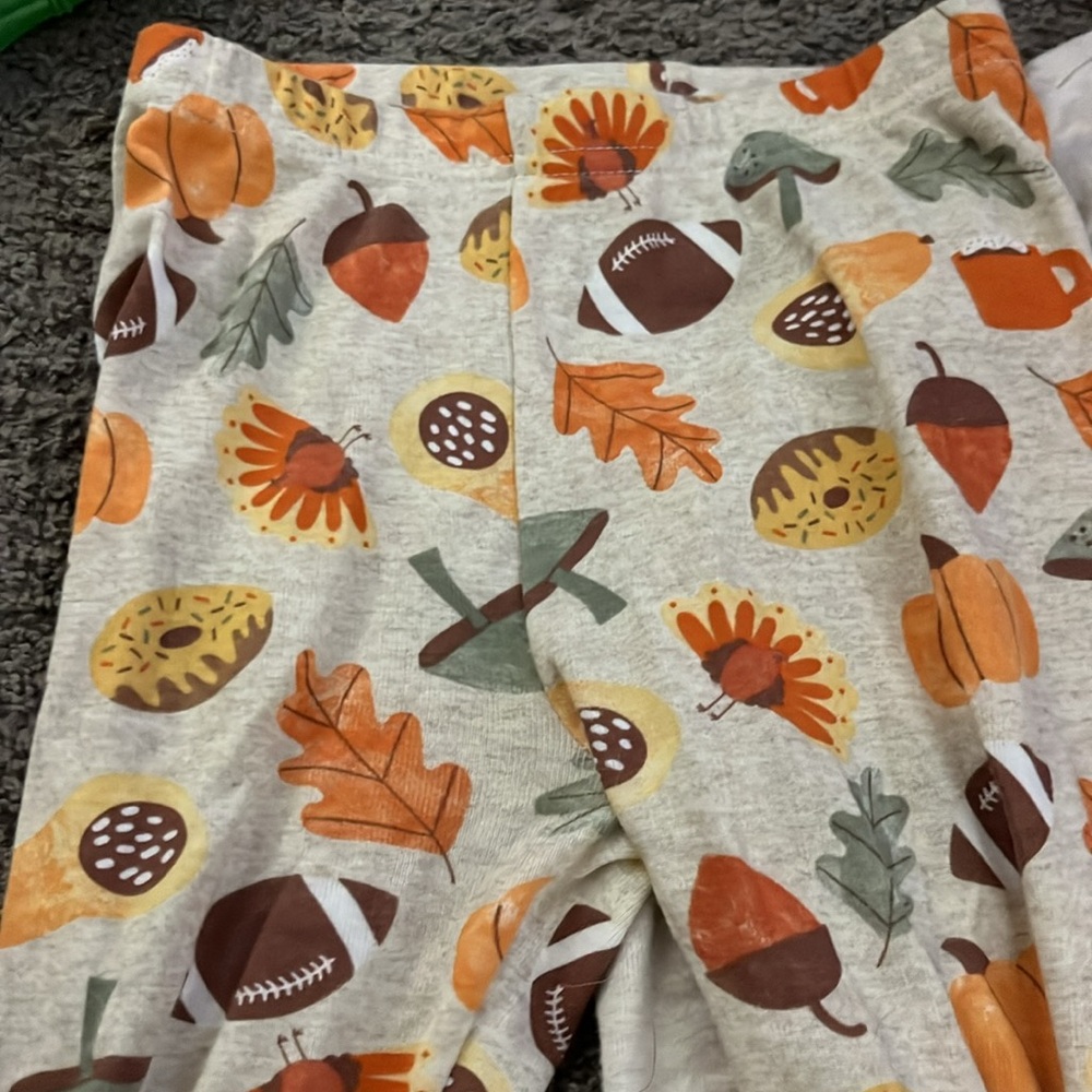Kids Fall Pajama Set - Cream and Brown - Picture 10 of 16